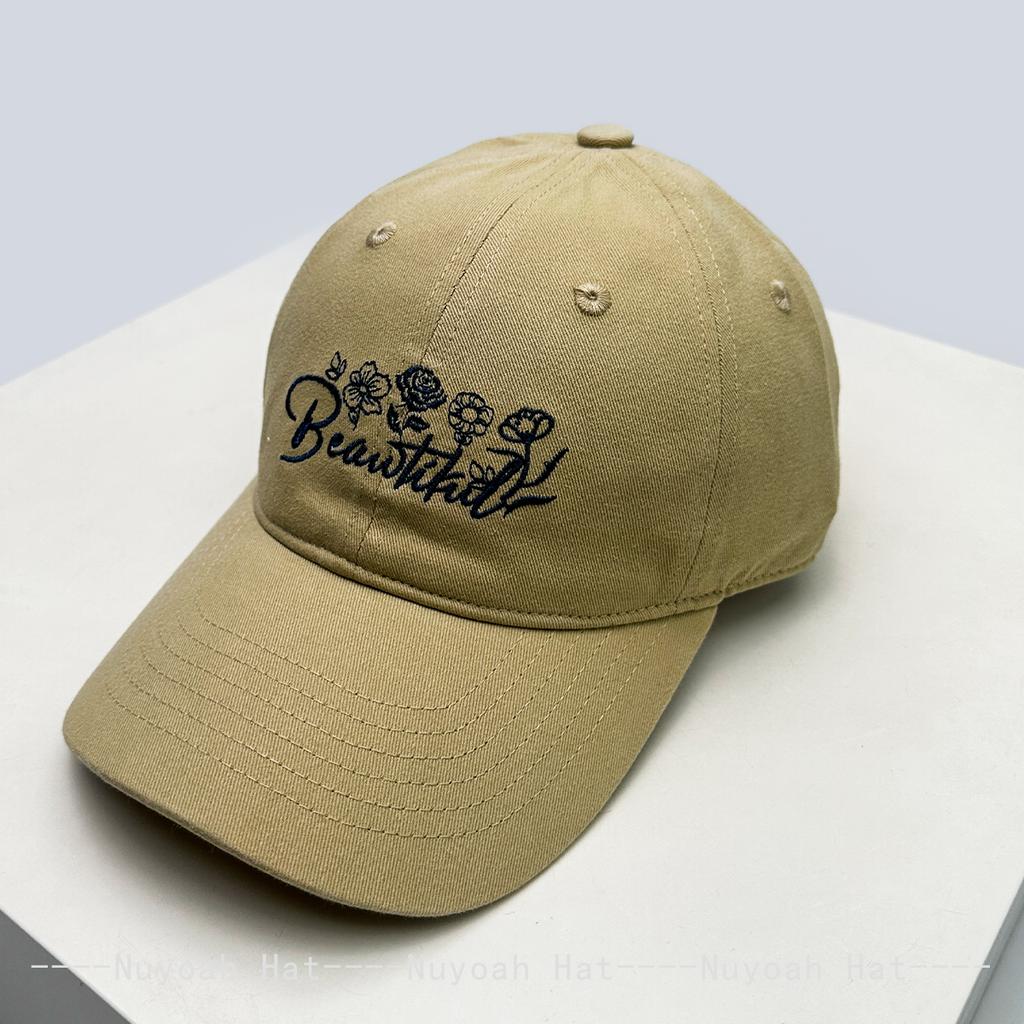 Baseball Stitching Embroidered Letterings Alphabet Flower Sweet KFashion Style Korean Women New Brand Latest Fresh Caps Peaked Hats Sunshade Retro