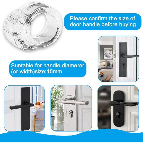 18 Pieces of Door Handle Bumper PVC Material Transparent Wall Protector,Reble Anti-Collision Door Handle Buffer (18mm)