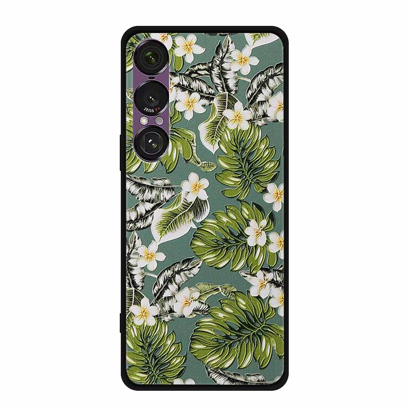 3D Emboss Case For Sony Xperia 1 VII 5G Case Flowers TPU Soft Silicone Back Cover For Sony Xperia 1 VII 2025 Phone Case XQ-FS54