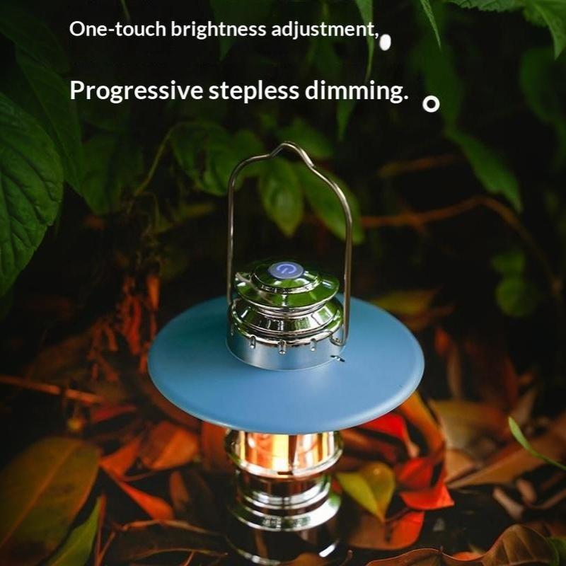 Portable Rechargeable LED Camping Lantern 3 Adjustable Brightness Modes Waterproof 10H Runtime with Metal Hook