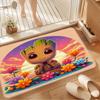 Marvel Groot Flannel Bathroom Doormat, Soft Absorbent Quick-Dry Bath Mat with 2D Flat Welcome Design – Perfect for Camping, Ou