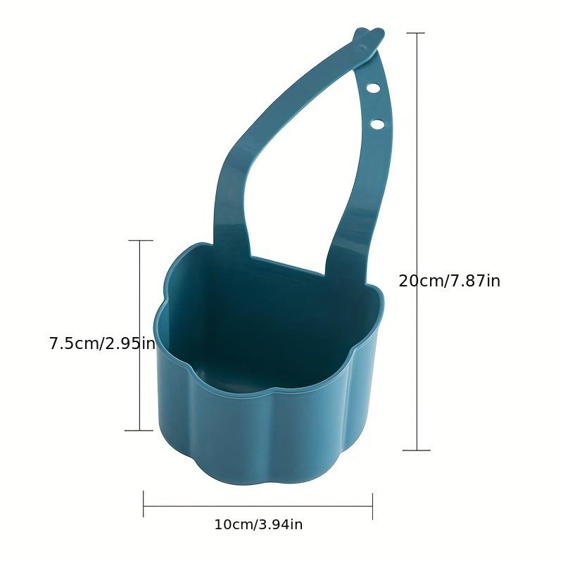 Küchenspüle Abflussregal Seifenschwammhalter Hängender Aufbewahrungskorb für Badezimmer Verstellbarer Wasserhahnhalter Küchenzubehör