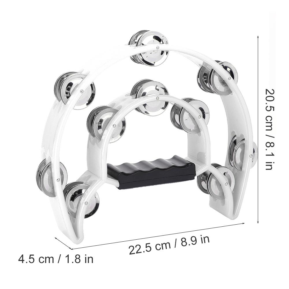 Double Row Jingles Handbell Tambourine Percussion Musical Instrument