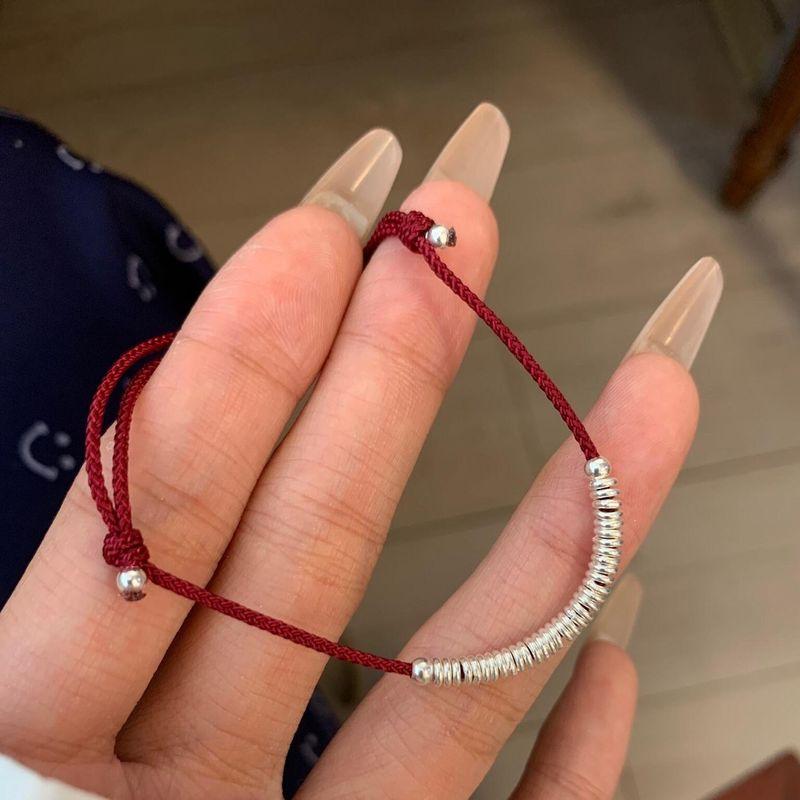 

Новый браслет в китайском стиле на каждый день с золотой обмоткой, полностью из чистого серебра 990, Саншэн Санши Люшунь, женский красный шнурок Sansheng III (33 pieces) hand rope