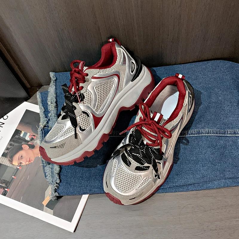 Fashion Spring 2024 New Breathable Versatile Lightweight Sports Casual Platform Daddy Shoes