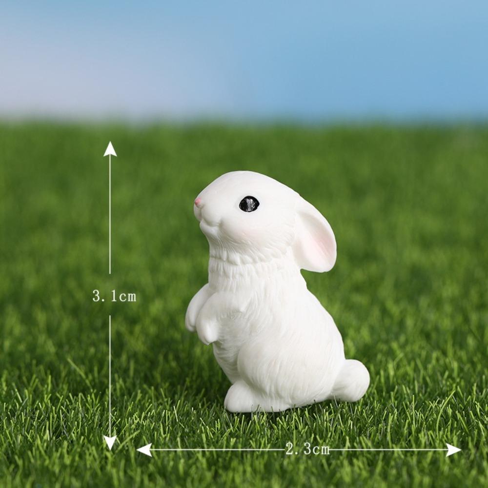 8pcs Easter Rabbit Miniature Statues Resin Collectible Model Cute Figurine Landscape  Home Decor