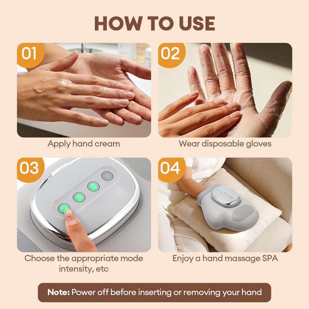 5 Level Hand Massager with Airbag Compression Finger Wrist Palm Massage Machine Vibration Glove for Hand Muscle Relax