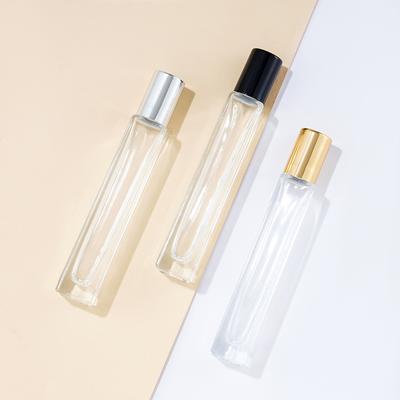 10ml Silná Průhledná Skleněná Lahvička na Parfém Čtvercová Kulatá Plnitelná Lahvička s Rozprašovačem Parfému s Černým Zlatým Stříbrným Víčkem