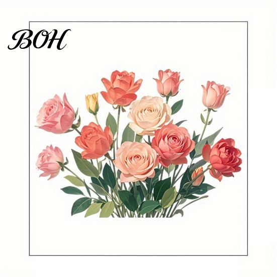 Waterproof Switch Sticker Removable Flower Sticker, Colorful Rose Peony Wall Protective Cover Decals, DIY Light for Bedroom Living Room PVC