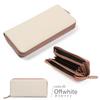Blanc Pomme Genuine Leather Long Large Women's Wallet, Two-Tone Design, Capacity, Off-White, Bp-1067