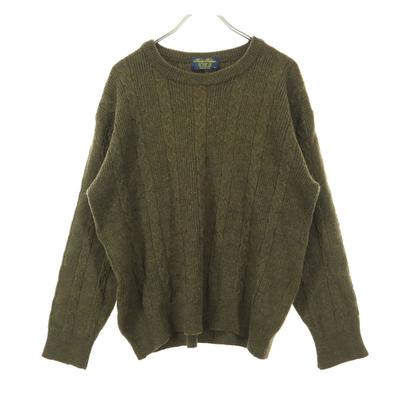 90s Old Italian Wool Blend Long Sleeve Knit S Brown Women Used