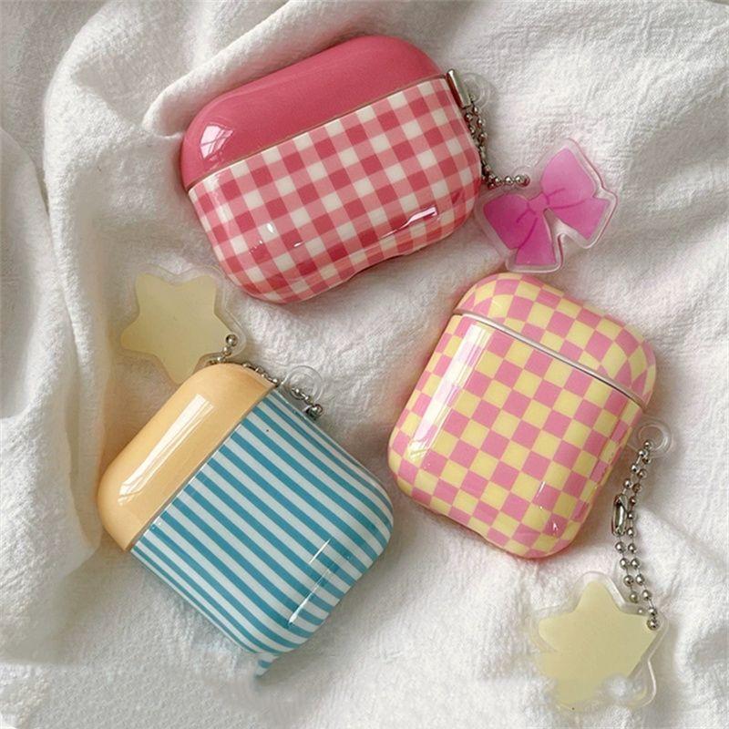 Simple Striped Grid Suitable For Apple Earphone Protective Case Airpodspro2 AirPods PRO 1 2 Wireless Bluetooth Earphone Case