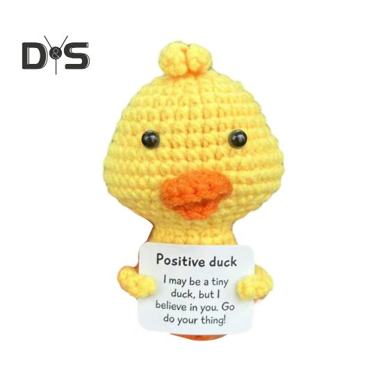 

Позитивная кукла крючком Желтая утка с поощрительной открыткой Эмоциональная поддержка Ручное вязание Животное Украшение Орнамент Дети Взрослые Игрушка для снятия стресса B