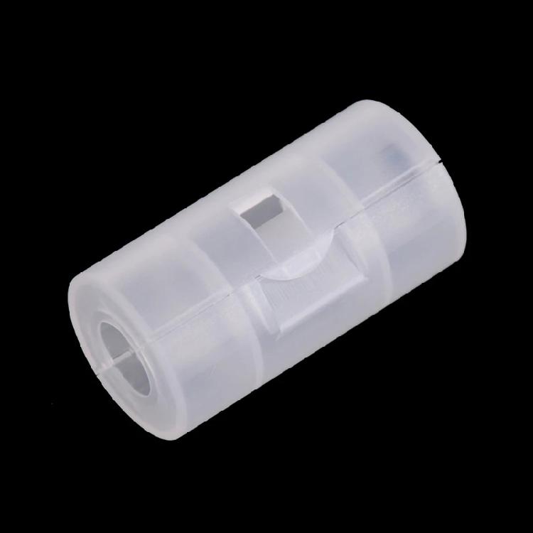 4Pcs Battery To Size C Battery Convert Plastic Clear Storage Holder