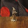 Retro Brass Magic Witch Mini Figurine Handcrafted Desktop Ornament Cute Home Decor for Living Room Bedroom Witchy Gift