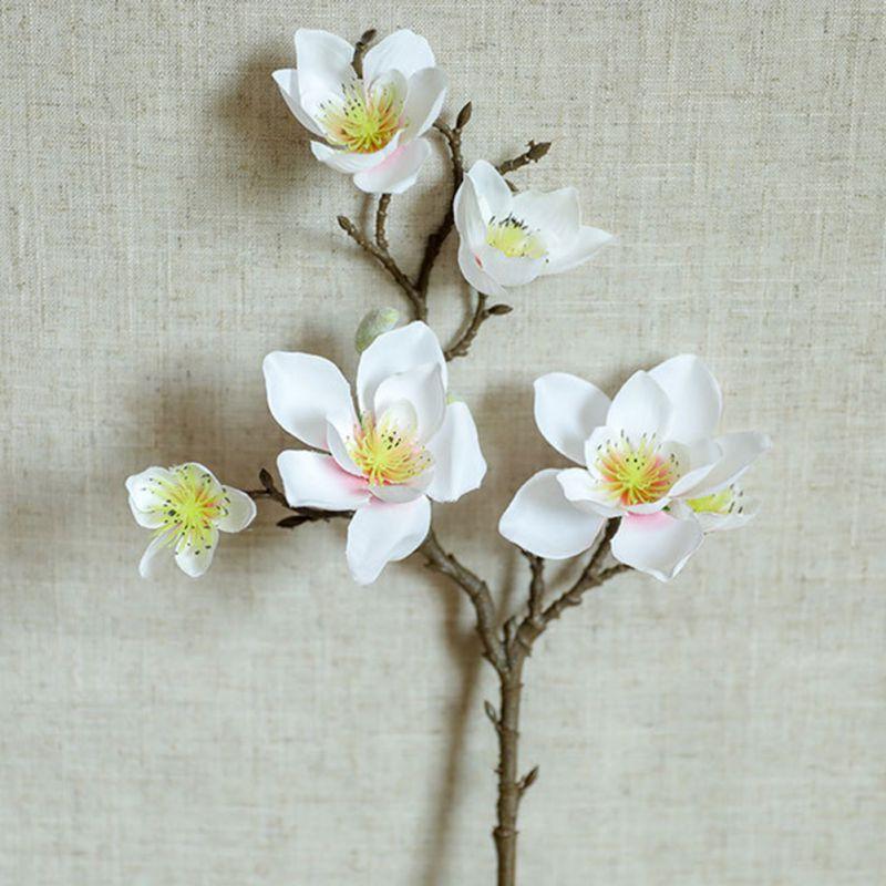 Artificial Magnolia Flower Silk Magnolia Branch For Home Living Room Decoration Fake Flower Plant Table Wedding Party Decor
