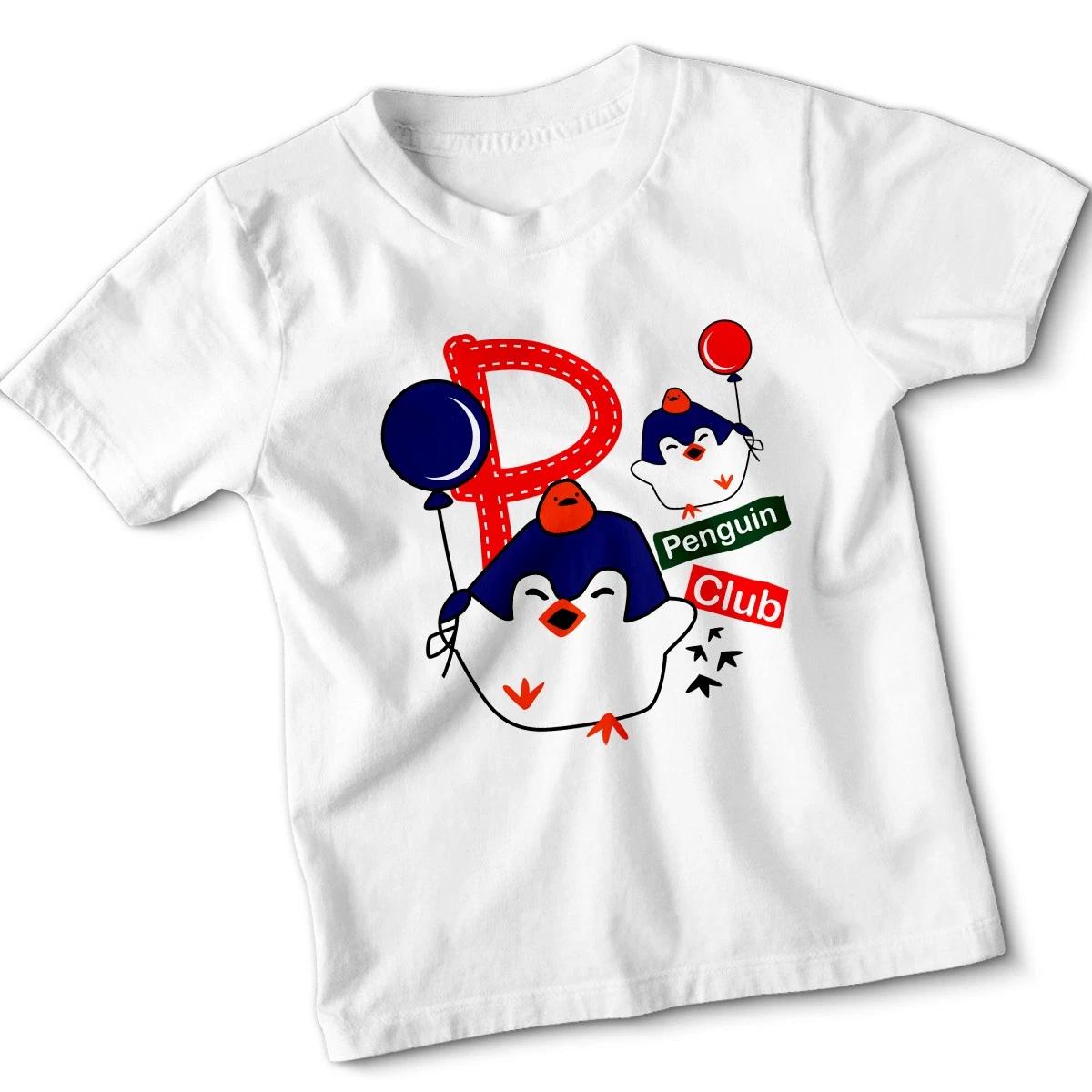 

Kids Yellow Cartoon Penguins Tshirt Letter P Design Youth Gift 160