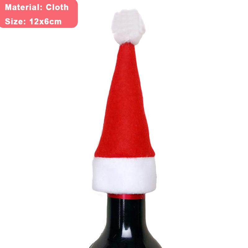 2/1Pcs Creative Christmas Wine Bottle Set Golden Velvet Dress Santa Claus Wine Bottle Cover Xmas New Year Dinner Table Decors
