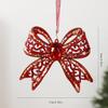 Wine Red Semi-Transparent Christmas Wreath Bow Bell Ornament