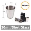 30/35/70/170ml Practical Stainless Steel Cups Shots Set Mini Glasses For Whisky Wine With Case Portable Drinkware Set Outdoor