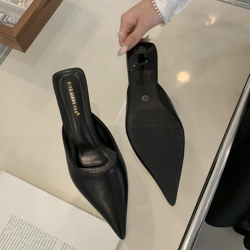 

Fashion Bailamos 2025 Sping New Brand Women Mules Shoes Fashion Pointed Toe Shallow Slip On Slipper Shoes Thin Low Heel Dress Sandals 40