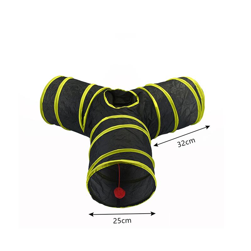 Y-Shape Pet Cat Tunnel Toys Foldable Kitty Training Interactive Peek Hole Fun for Cats Rabbit Animal Play Tunnel Tube Toy