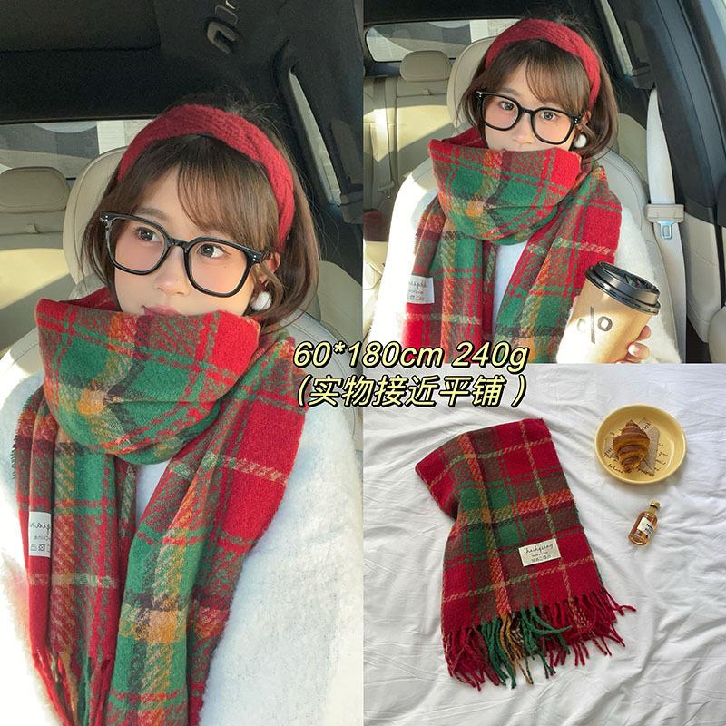 Christmas Series New Red Atmosphere Scarf Collection Women's Winter Wind Advanced Autumn and Winter Warm Scarf