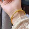 Xiangyun Golden Hoop Bracelet Female Sand Golden Hoop Opening Adjustable White Diamond Anti-allergic Girlfriend Bracelet