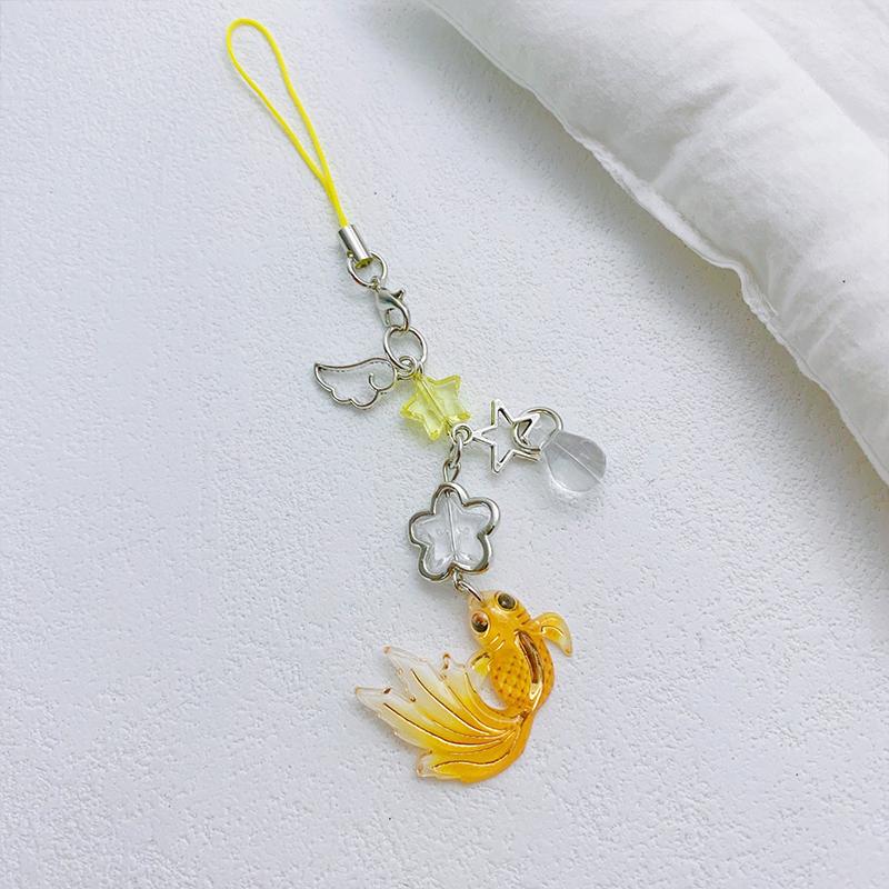 Lovely Lucky Koi Mobile Phone Pendant Chain Sweet Keychain Women Bags Accessories Gift