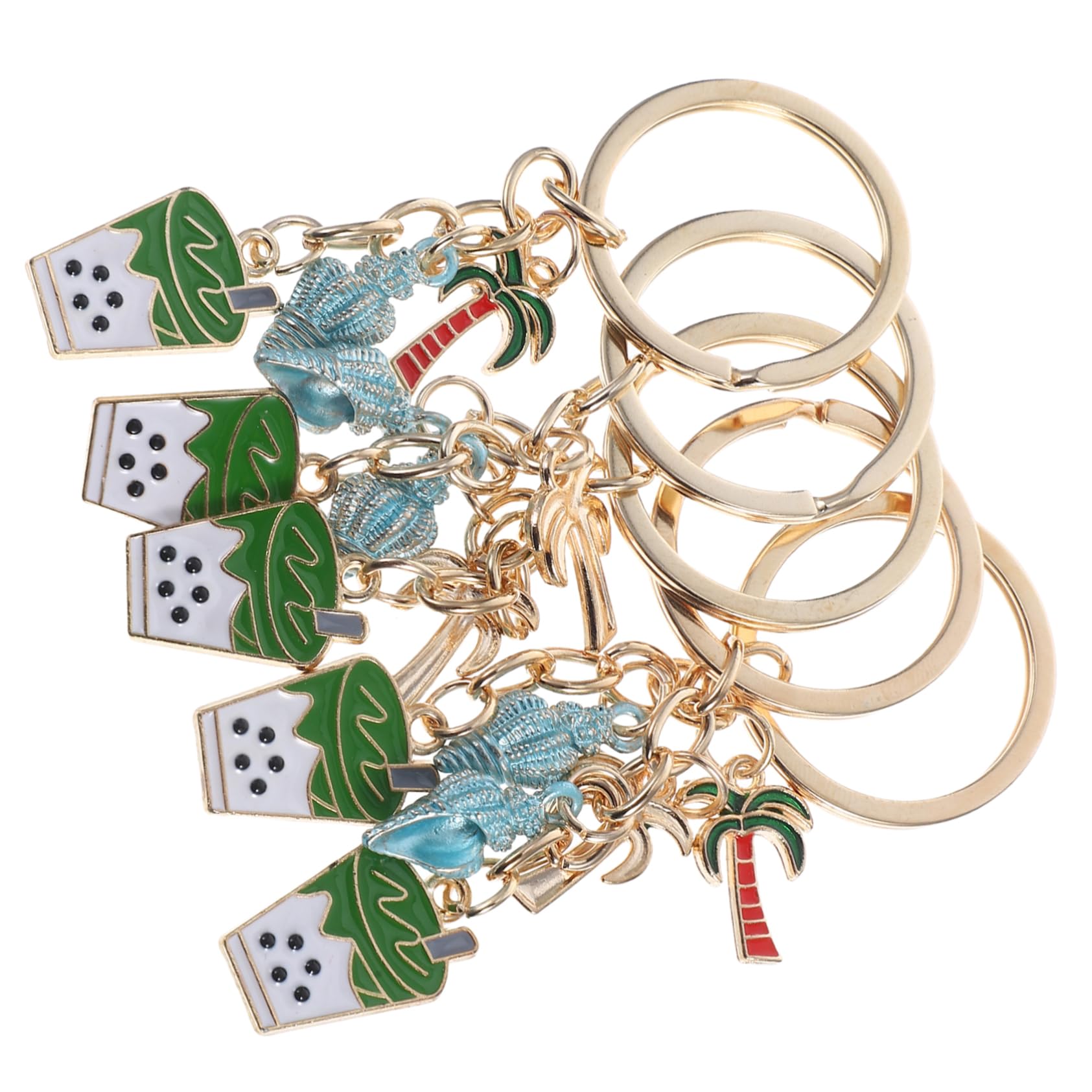 HOLIDYOYO 5-Piece Palm Tree Keychains, Hawaiian Theme Party Favors, Bag Pendants, Palm-Shaped Keychains, Hawaiian Themed Keychains, Hawaiian