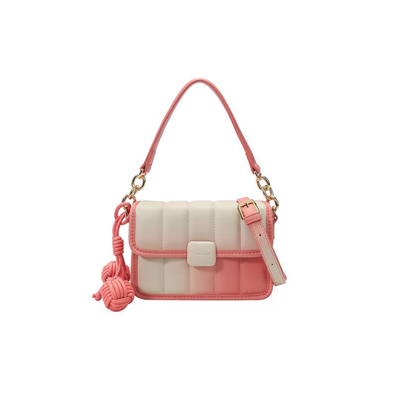 Sommer Koreanische Farbverlauf Mini Quadratische Tasche Niedlich Rosa Lässig Schulter Umhängetasche Mädchen Einfache Allround Handtasche Achseltasche