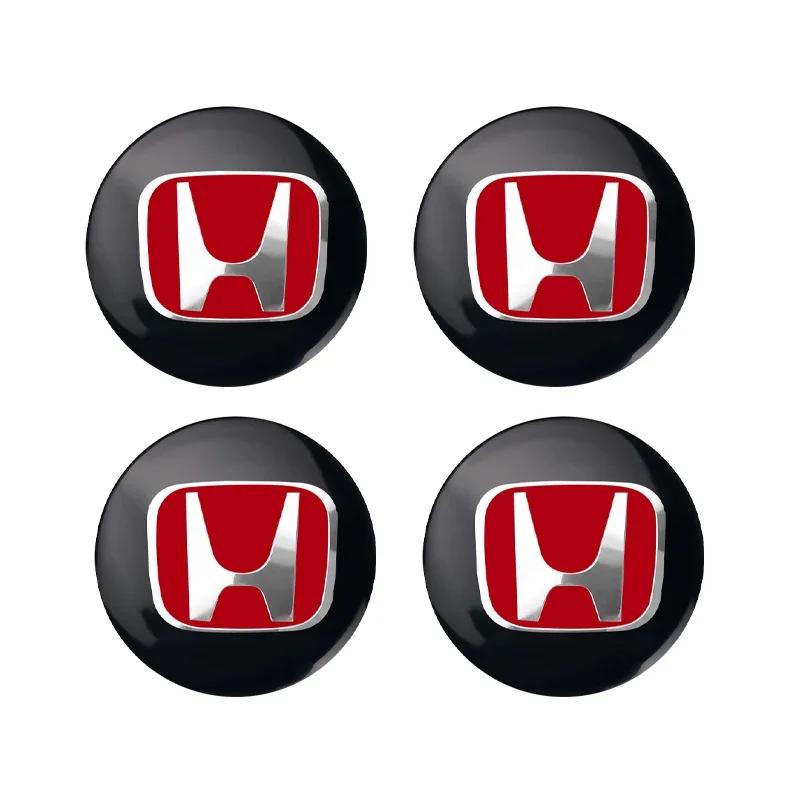 4PCS 56mm Car Badge Hub Cap Sticker Wheel Center Cover Decal Decoration For Honda Mugen TypeR Civic Accord Fit Jazz FIT HRV XRV