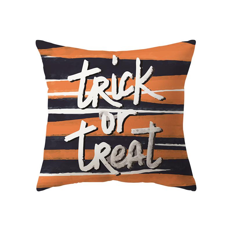 Halloween Theme Horror Pumpkin Black Cat Print Pattern Cushion Cover Home Living Room Sofa Decoration Pillow Pillow Cover