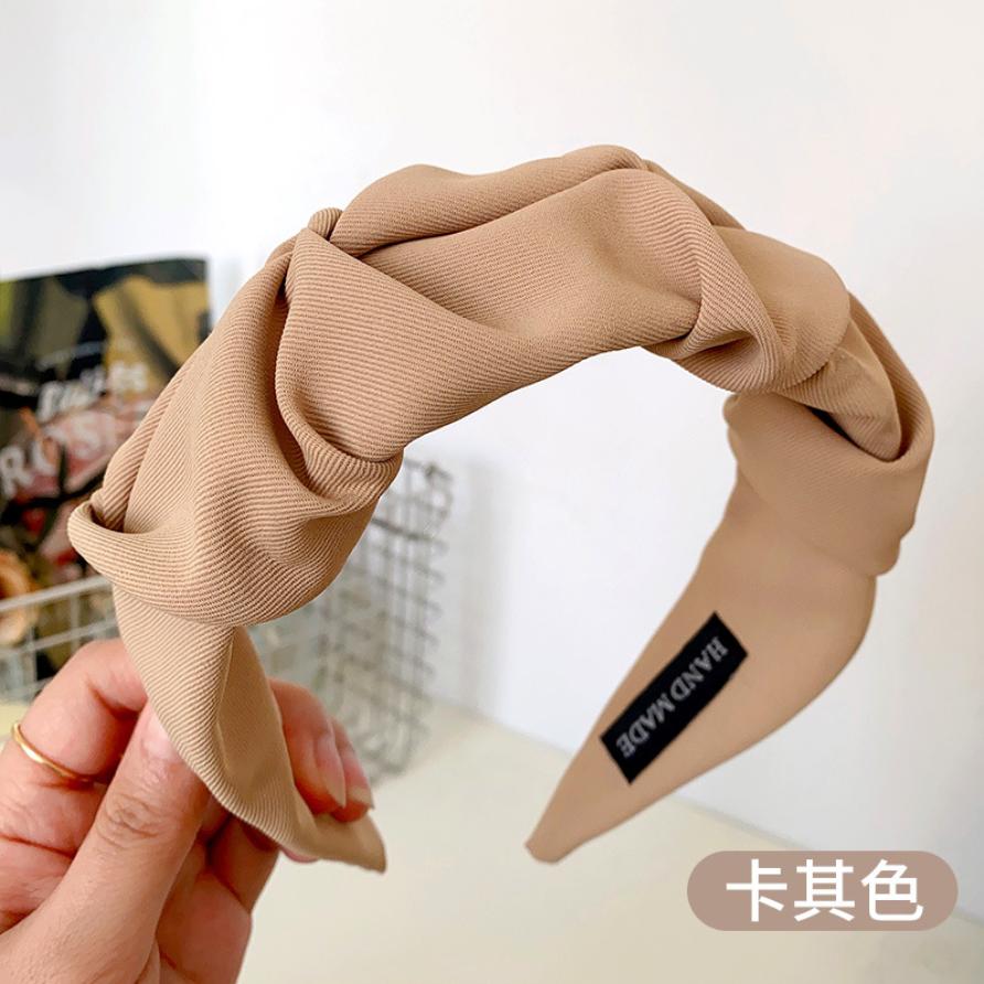 Fashion Pleated Hair Hoop Hair Bands for Women Girls Solid Color Headbands Designer Wide Hairband Hair Accessories Headwear Gift