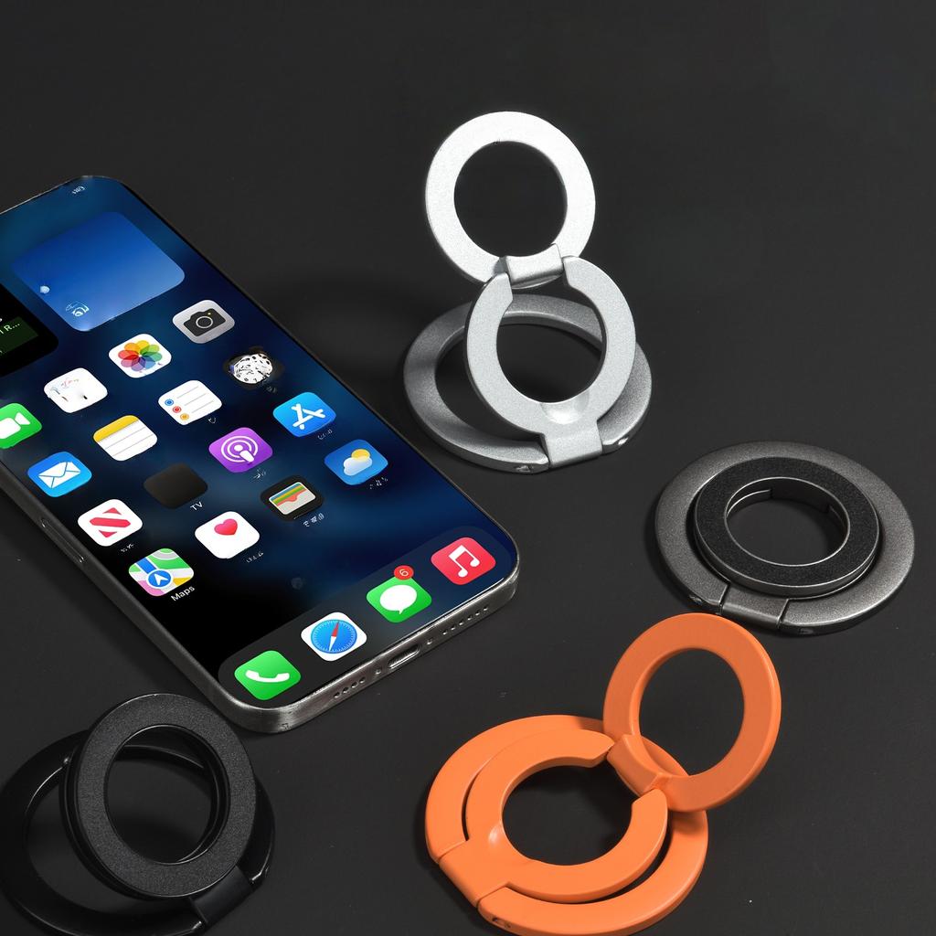 Double-Sided For MagSafe Phone Holder for iPhone  Foldable 360° Rotating Stand Strong Magnet & Finger Grip Suppor