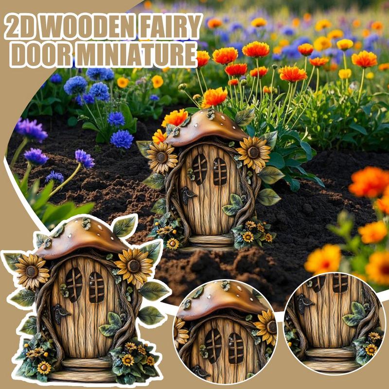 Сказочная дверь 2D кукольный домик миниатюрная сказочная дверь милая деревенская 3X сказочные миниатюрные аксессуары для стены детского дома полки дерева