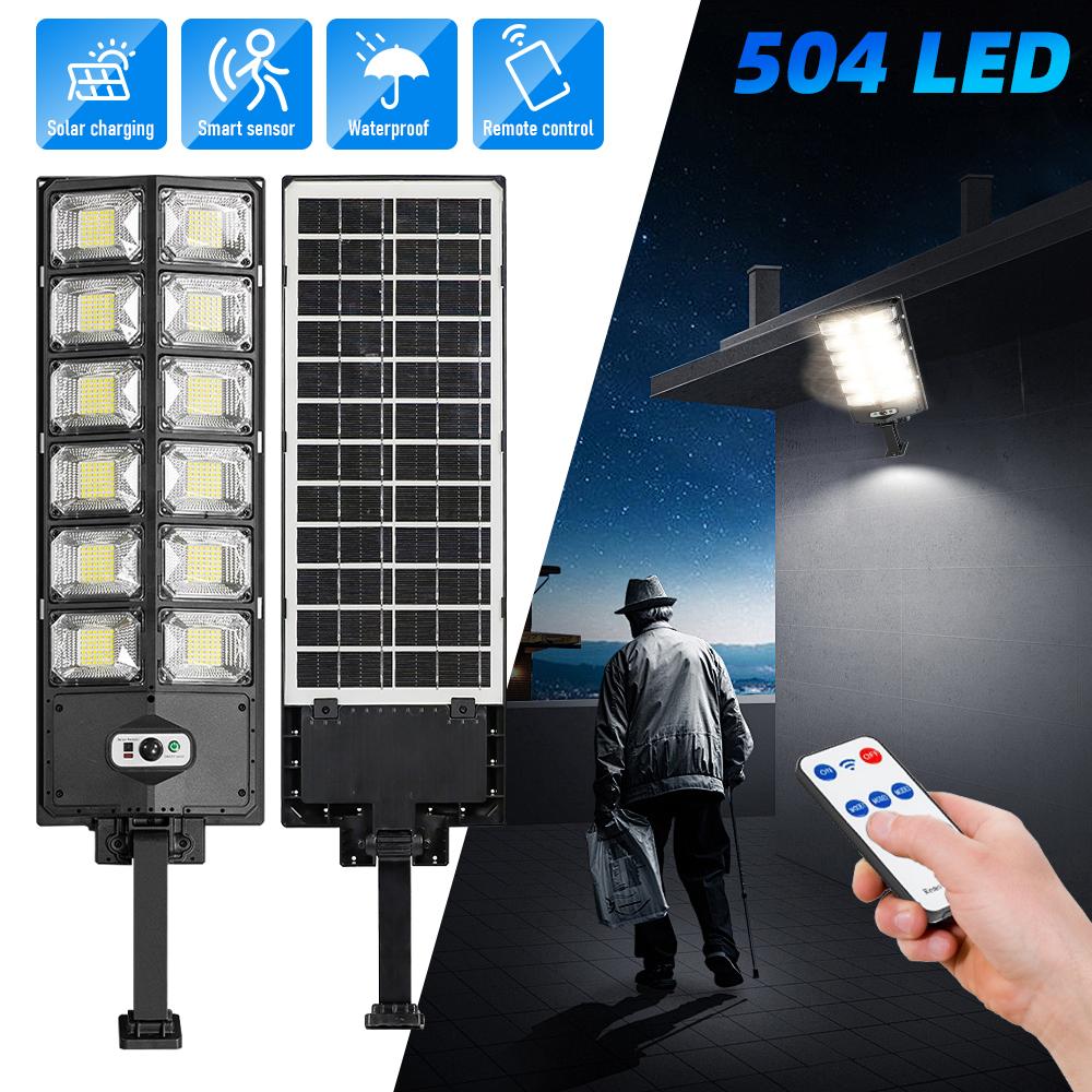 504 LED Powerful Solar Lights Outdoor Motion Sensor External Waterproof Street Light 12000 Lumen Dusk To Dawn Garden Road Lamp