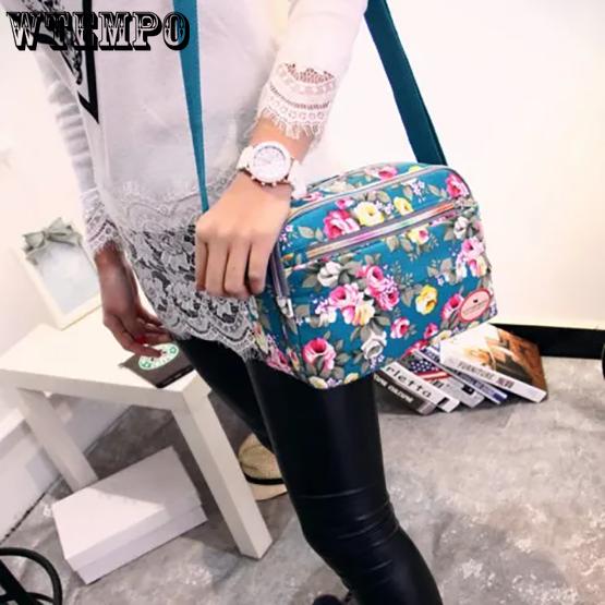 

WTEMPO Casual Versatile Large Capacity Flower Printing Women Canvas Handbag Shoulder Messenger Tote Ladies Crossbody Shoulder Bag 1pc рожевий
