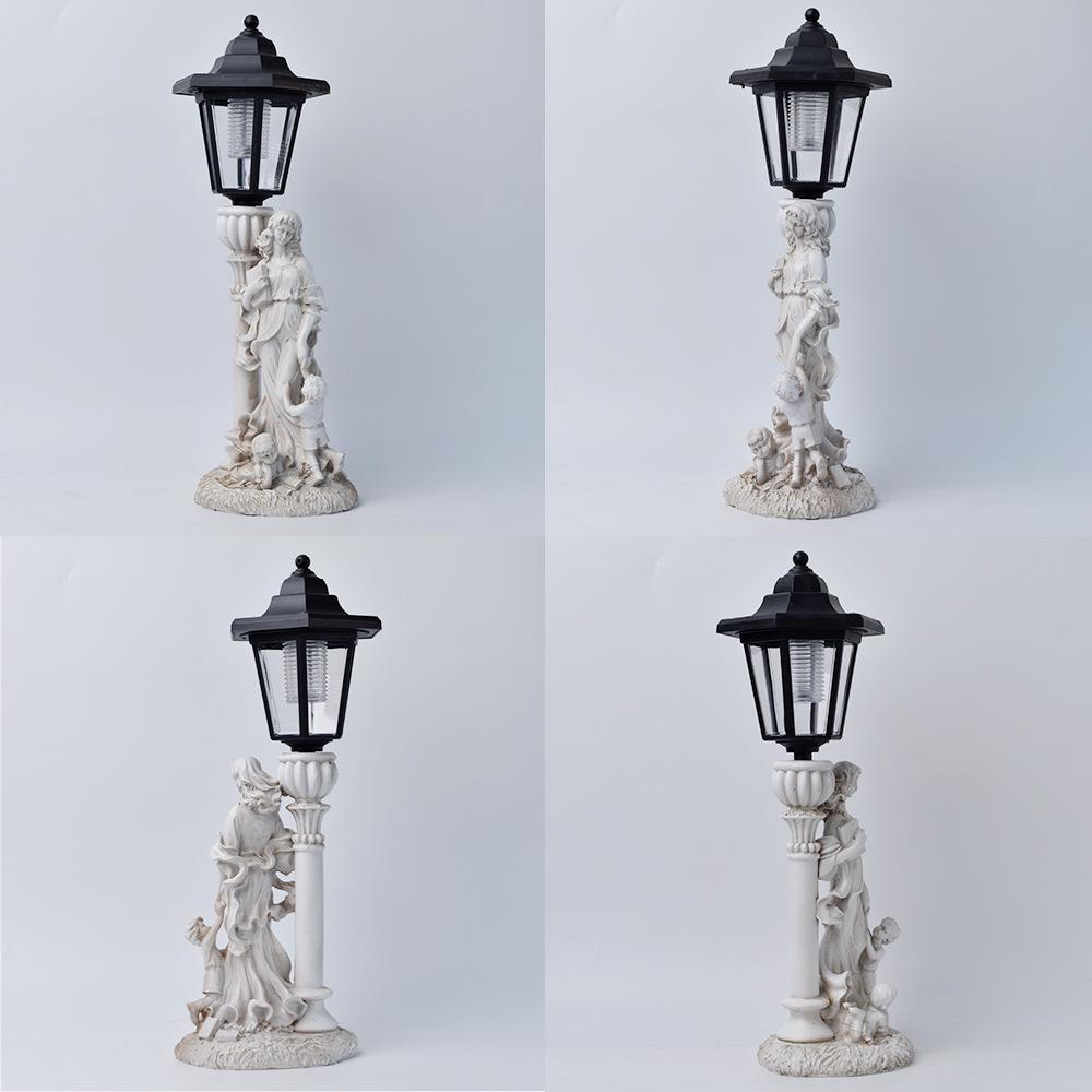 JYL TS/057,Resin Mother and Child Angel Statue Solar Outdoor Light for Home Garden Path Sculpture Decor