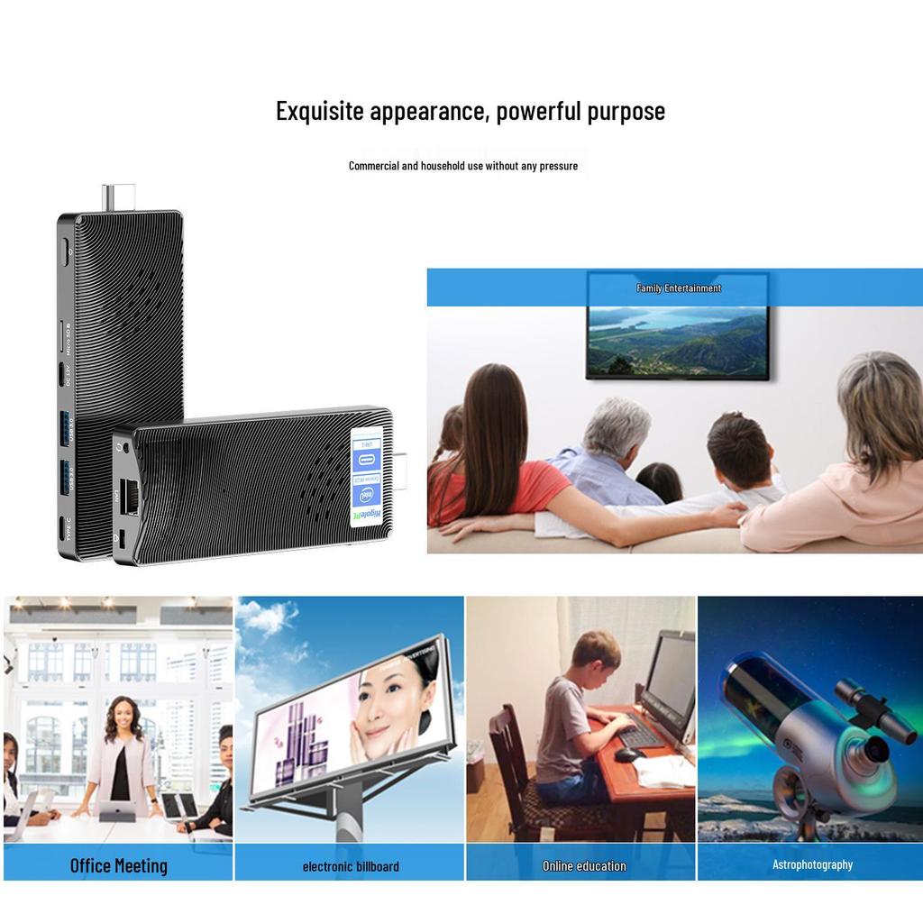 PCSTICK Mini Host: 4K HD Video Game Mini PC J4115