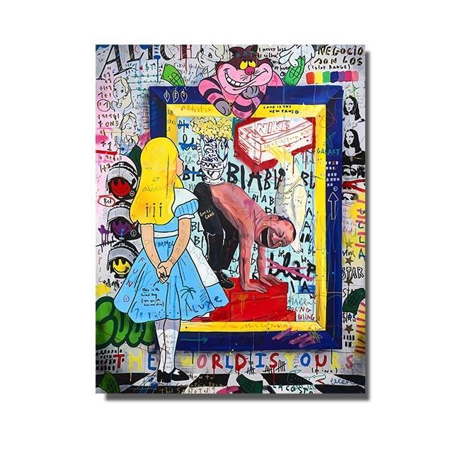 

Абстрактные граффити, художественные постеры, принты, картина принцессы королевы на холсте, уличные поп-картины для домашнего декора стен, фрески для гостиной 21x30cm No Framed