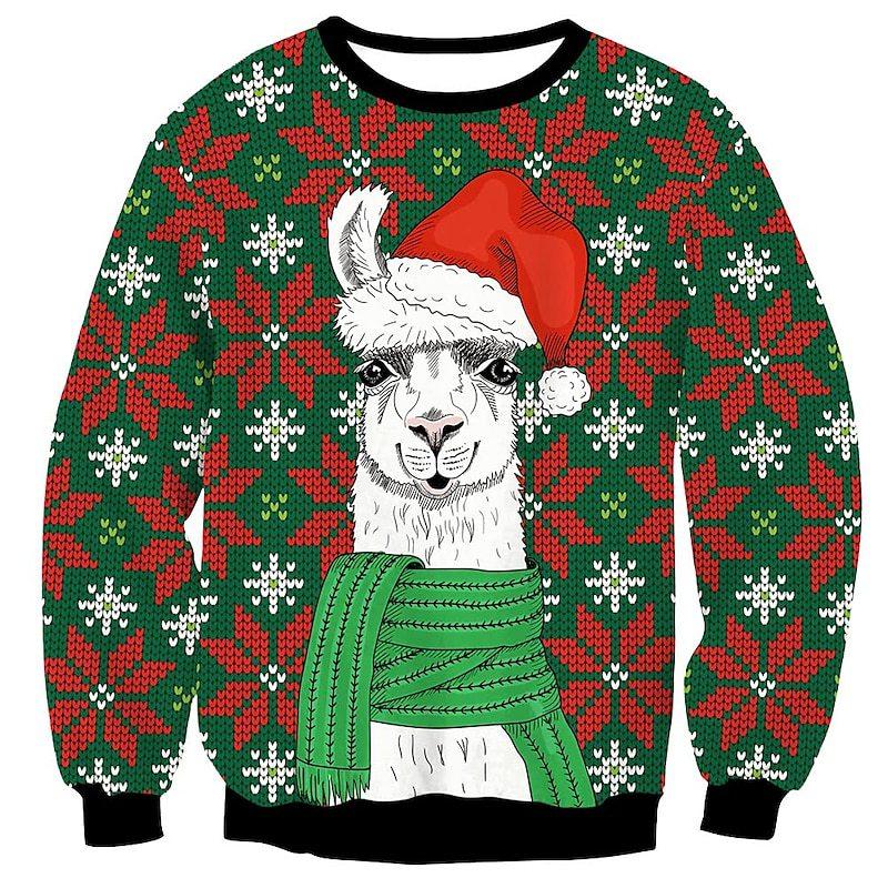 Autumn 3D Christmas Animals Printed Sweatshirts Fashionable Casual Sports Long Sleeved Men's and Women's Unisex Sweatshirts