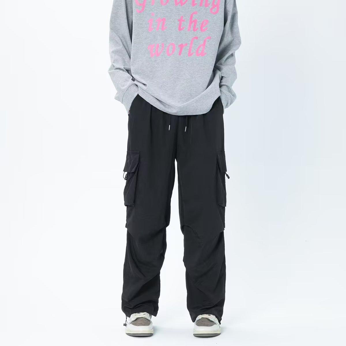 Американские функциональные парашютные комбинезоны однотонные мужские весенние и летние модные повседневные брюки M