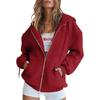 2024 Unisex Plus Velvet Hooded Sweatshirt Cardigan Zipper Windbreaker Casual Top