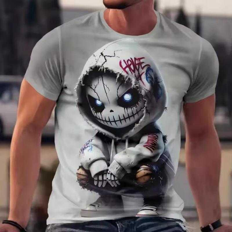 

Уличный тренд Забавная мужская одежда Повседневная футболка 3D-печать Креативная графика С коротким рукавом Свободный топ с круглым вырезом Мужской 6XL