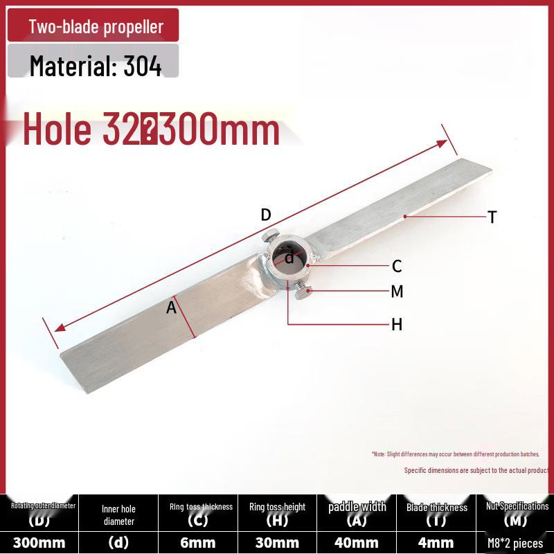 

Aokewen Stainless Steel 2-Blade Straight Impeller