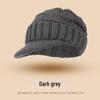 Unisex Thick Knit Wool Ski Beanie - Warm Striped Duckbill Hat for Outdoor Winter