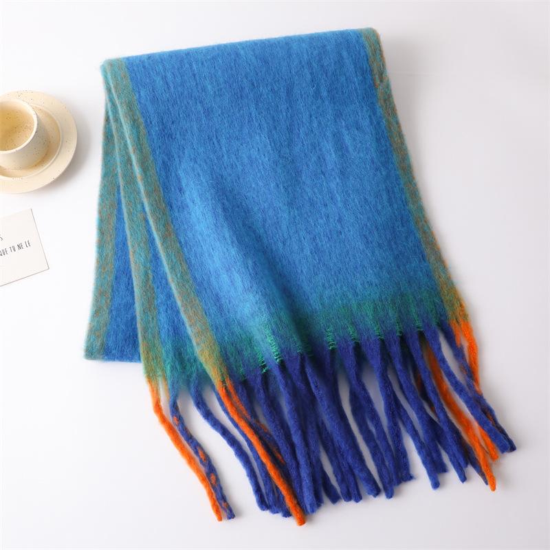Solid Warm Women's Winter Scarf Thickened Imitation Cashmere Long Tassel Shawl Wrap Scarf Women Clothing Accessories