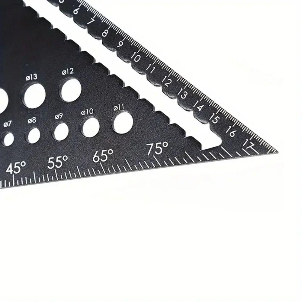 Portable 7inch Triangle Ruler Aluminum High Precision Woodworking Square Multifunctional Wear Resistant Angler Scriber