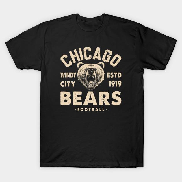 

Men Black Print T-shirt Chicago Bears Graphic M5614 No-Cut Transfer Paper Print Cotton Tshirt XL чорний